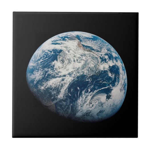 Aarde genomen van de Aollo 8 ruimtesonde. Tegeltje (Voorkant)