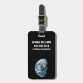 Aarde genomen van de Apollo 13 ruimtesonde. Bagagelabel (Voorkant verticaal)