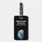 Aarde genomen van de Apollo 13 ruimtesonde. Bagagelabel (Achterkant verticaal)