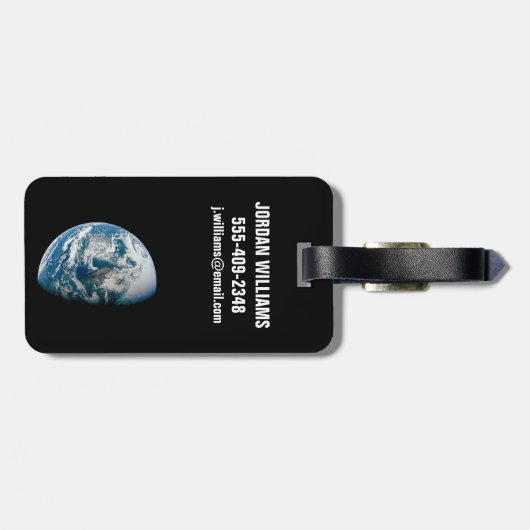 Aarde genomen van de Apollo 13 ruimtesonde. Bagagelabel (Achterkant horizontaal)