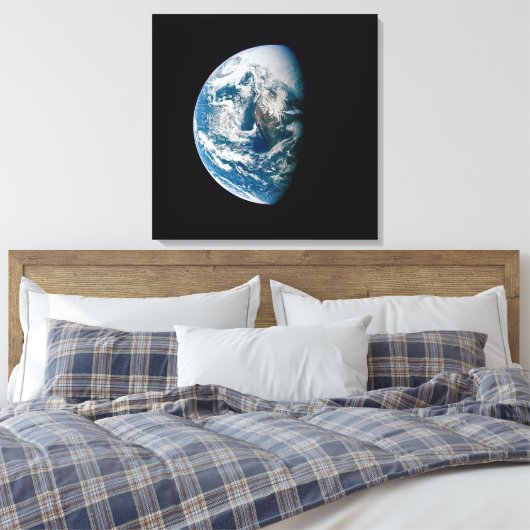 Aarde genomen van de Apollo 13 ruimtesonde. Canvas Afdruk (Insitu (Slaapkamer))