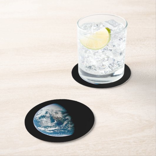 Aarde genomen van de Apollo 13 ruimtesonde. Ronde Kartonnen Onderzetter (Insitu)