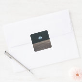 Aarde gezien van de maan vierkante sticker (Envelop)