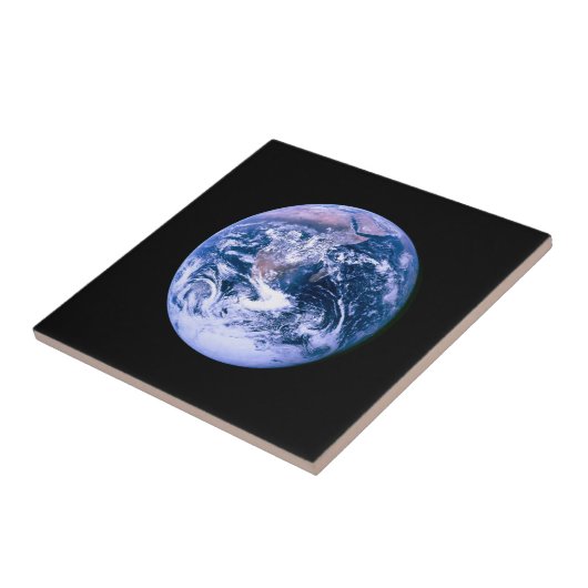 Aarde gezien vanuit de ruimte 'blauwe marmer' tegeltje (Zijkant)