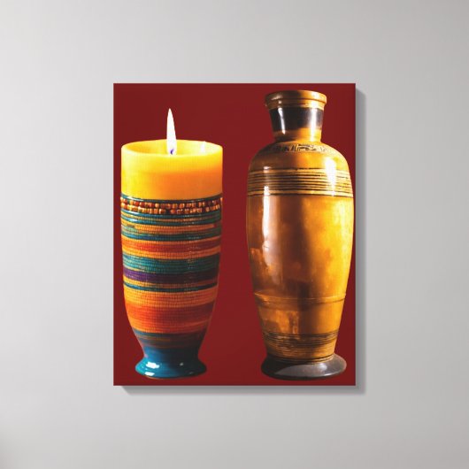 "Aarde gloed: Clay Art Candle" Canvas Afdruk (Voorkant)