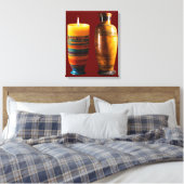 "Aarde gloed: Clay Art Candle" Canvas Afdruk (Insitu (Slaapkamer))