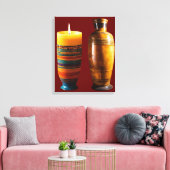 "Aarde gloed: Clay Art Candle" Canvas Afdruk (Insitu (Woonkamer))