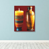 "Aarde gloed: Clay Art Candle" Canvas Afdruk (Insitu (Houten vloer))