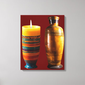 "Aarde gloed: Clay Art Candle" Canvas Afdruk