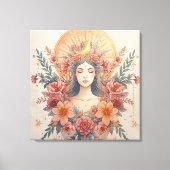 Aarde Godin Muurkunst | Divine Vrouwelijke Boho De Canvas Afdruk (Voorkant)