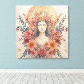 Aarde Godin Muurkunst | Divine Vrouwelijke Boho De Canvas Afdruk (Insitu (Houten vloer))