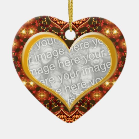 Aarde Gouden Hart Foto Valentijn Ornament (Voorkant)