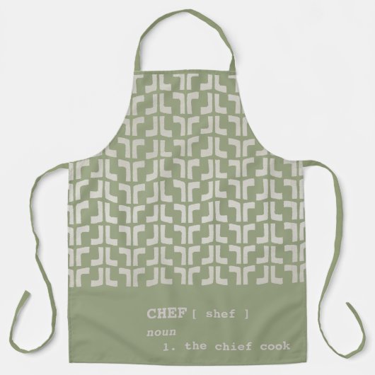 Aarde-groen CHEF Med Cloth Tribal Africa Pattern Schort (Voorkant)