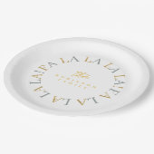 Aarde Groen Goud Kerstmis Fa La ID1009 Papieren Bordje (Gekanteld)