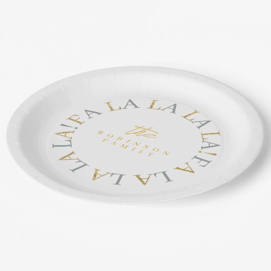 Aarde Groen Goud Kerstmis Fa La ID1009 Papieren Bordje (Gekanteld)