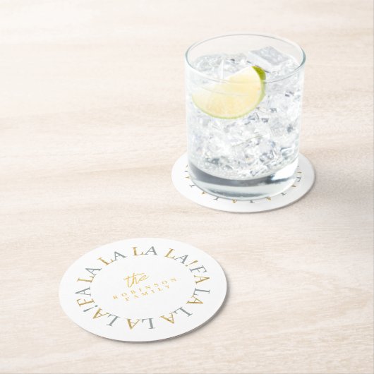 Aarde Groen Goud Kerstmis Fa La ID1009 Ronde Kartonnen Onderzetter (Insitu)