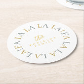 Aarde Groen Goud Kerstmis Fa La ID1009 Ronde Kartonnen Onderzetter (Gebogen)