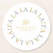 Aarde Groen Goud Kerstmis Fa La ID1009 Ronde Kartonnen Onderzetter (Voorkant)