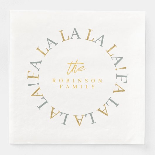 Aarde Groen Goud Kerstmis Fa La ID1009 Servet (Voorkant)