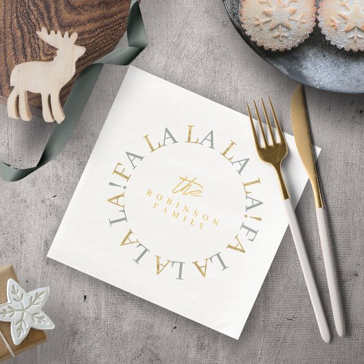 Aarde Groen Goud Kerstmis Fa La ID1009 Servet