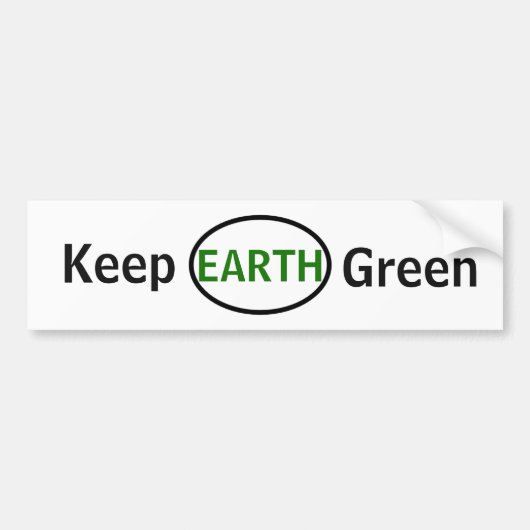Aarde groen houden bumpersticker (Voorkant)