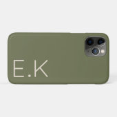 Aarde Groen Minimaal Gepersonaliseerde Initiaal Mo Case-Mate iPhone Case (Achterkant (horizontaal))