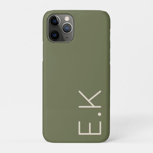 Aarde Groen Minimaal Gepersonaliseerde Initiaal Mo Case-Mate iPhone Case (Achterkant)