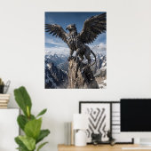 Aarde Gryphon Rotsachtige Toppen Print (Thuiskantoor)