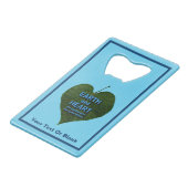 Aarde - Heart Anagram Creditkaart Flessenopener (Voorkant Gekanteld)