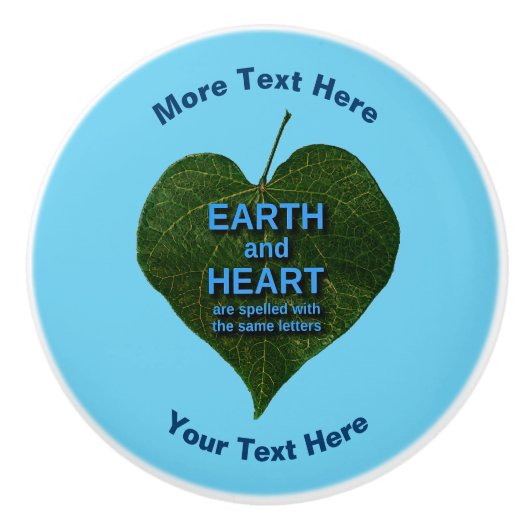 Aarde - Heart Anagram Keramische Knop (Voorkant)