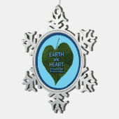 Aarde - Heart Anagram Tin Sneeuwvlok Ornament (Rechts)