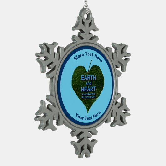 Aarde - Heart Anagram Tin Sneeuwvlok Ornament (Links)