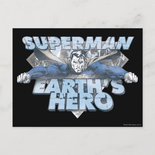 Aarde hero - blauw briefkaart (Voorkant)