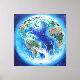 Aarde, het blauwe poster van de planeet canvas afdruk