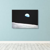 Aarde - het Lunar Perspectief Canvas Afdruk (Insitu (Houten vloer))