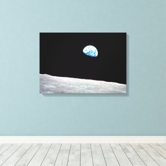 Aarde - het Lunar Perspectief Canvas Afdruk (Insitu (Houten vloer))