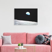 Aarde - het Lunar Perspectief Canvas Afdruk (Insitu (Woonkamer))