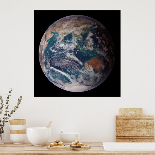 Aarde: Het oostelijk halfrond Poster (Keuken)
