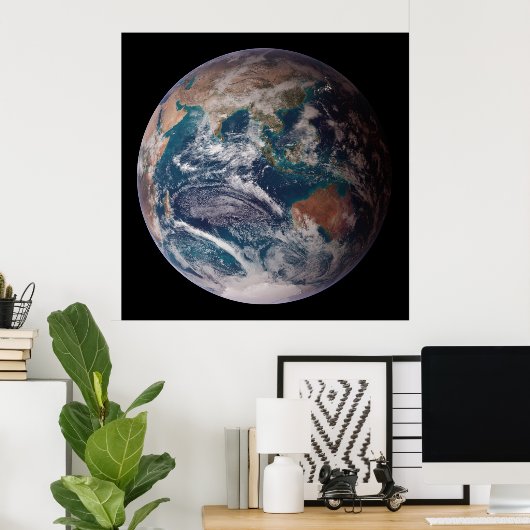 Aarde: Het oostelijk halfrond Poster (Thuiskantoor)