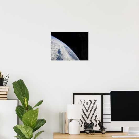 Aarde-horizon en de zwarte aard van ruimte 2 poster (Thuiskantoor)