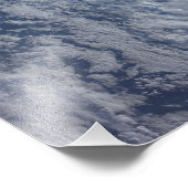 Aarde-horizon tegen de duisternis van de ruimte foto afdruk (Hoek)