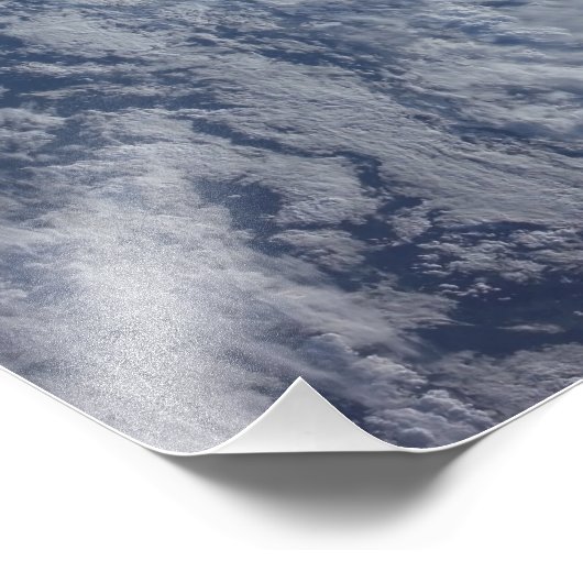 Aarde-horizon tegen de duisternis van de ruimte foto afdruk (Hoek)