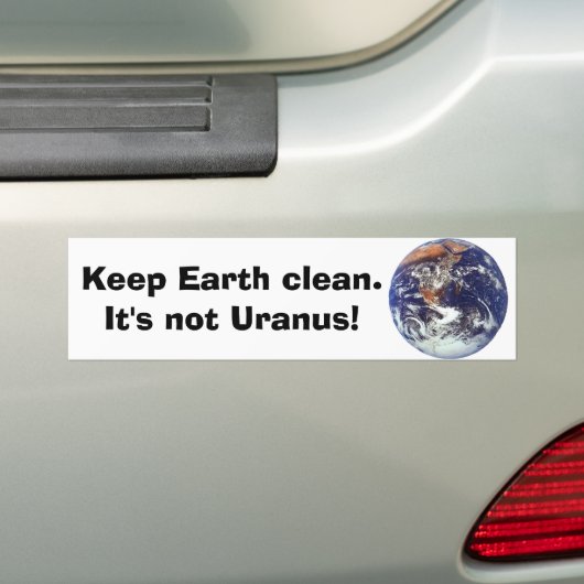 Aarde, hou de aarde schoon. bumpersticker (Op auto)
