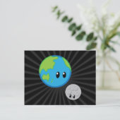 Aarde houdt van Moon Cute Briefkaart (Staand voorkant)