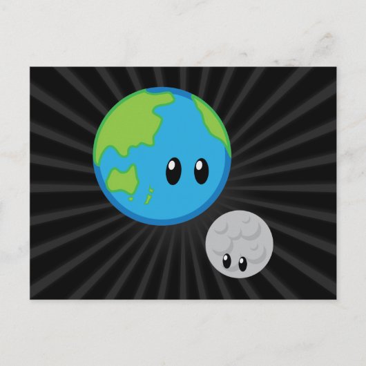 Aarde houdt van Moon Cute Briefkaart (Voorkant)