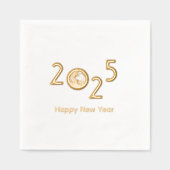 Aarde in 2025 - Nieuwjaarsviering Folie Servetten (Voorkant)