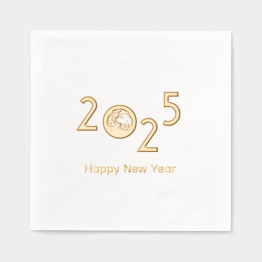 Aarde in 2025 - Nieuwjaarsviering Folie Servetten (Voorkant)