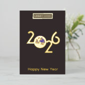 Aarde in 2026 - Professionele Nieuwjaarskaart nr b Folie Uitnodiging (Staand Voorkant)