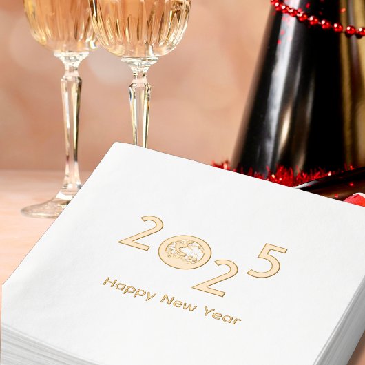 Aarde in 2027 - Nieuwjaarsviering Folie Servetten