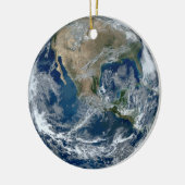 Aarde in de buitenruimte met wolken keramisch ornament (Links)